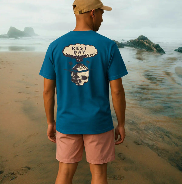 Organic Cotton Unisex Sapphire Blue Volcano T-Shirt