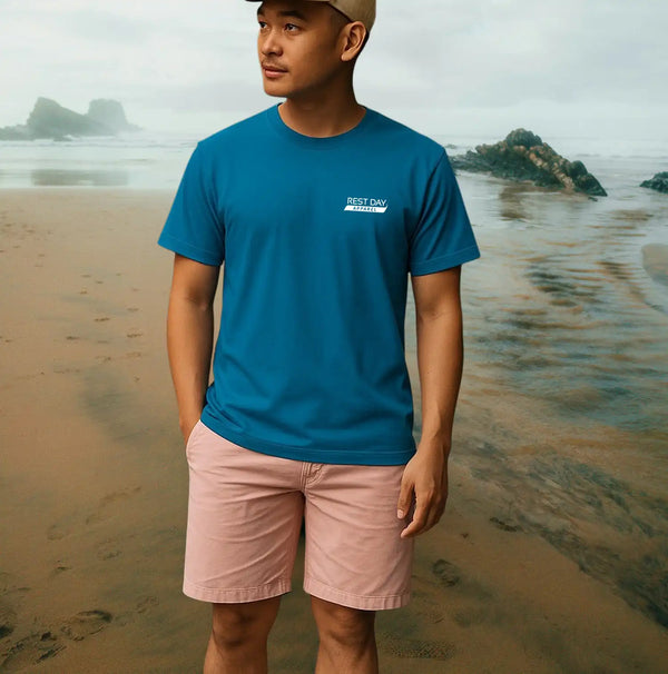Organic Cotton Unisex Sapphire Blue Volcano T-Shirt