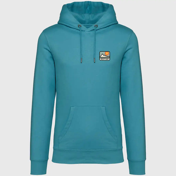 Organic Cotton Unisex Adriatic Blue Chase The Hills Hoody