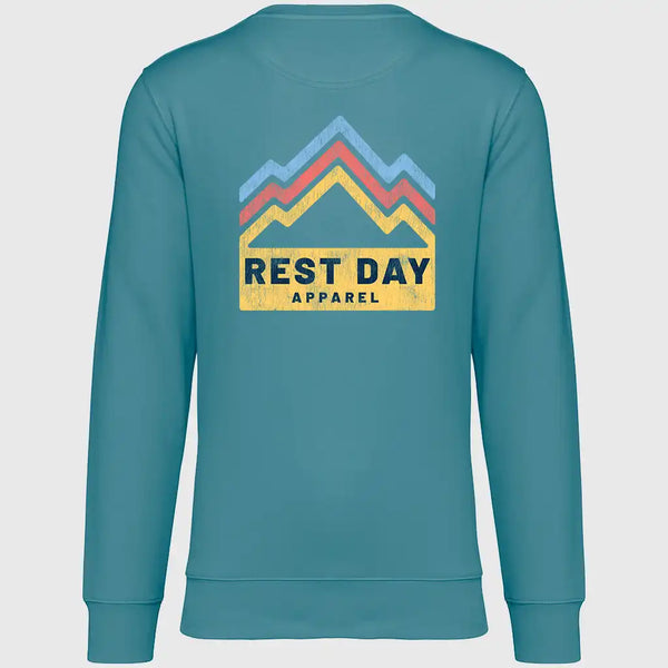 Organic Cotton Unisex Adriatic Blue Mountain Trails Sweatshirt