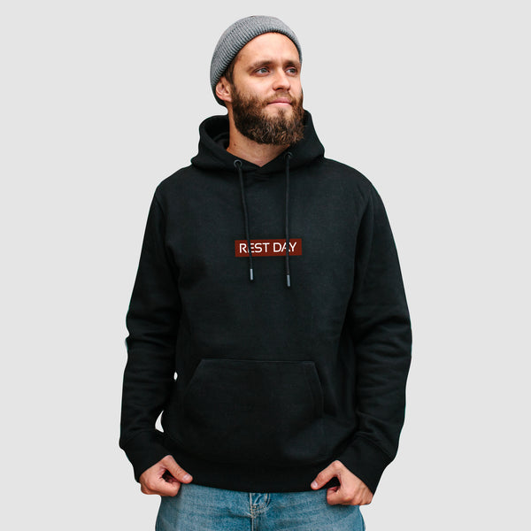 Organic Cotton Unisex Black Stamp Hoody