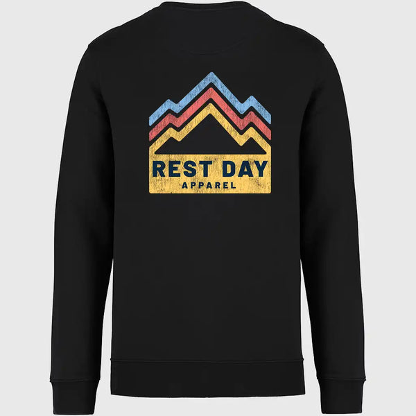 Organic Cotton Unisex Black Mountain Trails Sweatshirt