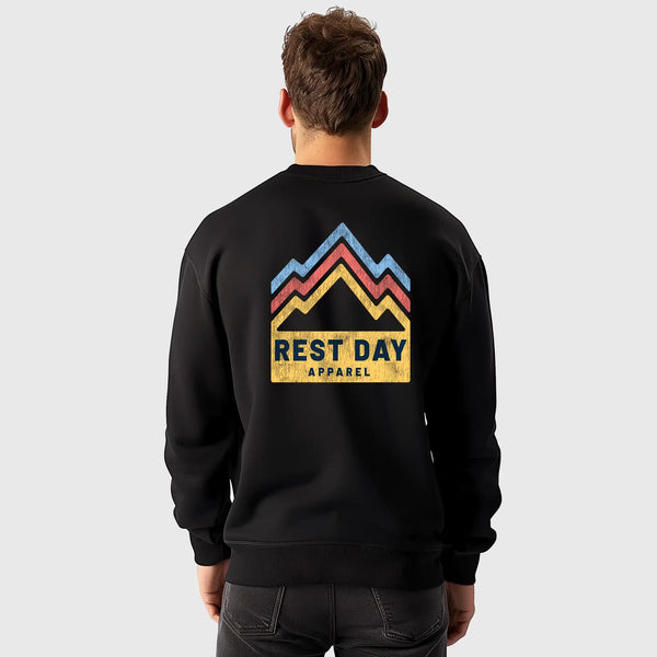 Organic Cotton Unisex Black Mountain Trails Sweatshirt