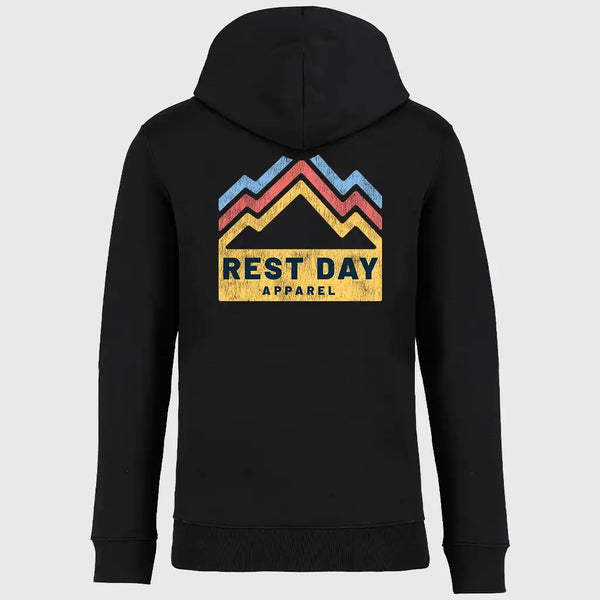 Organic Cotton Unisex Black Mountain Trails Hoody