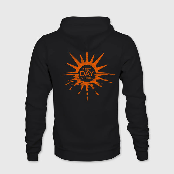 Organic Cotton Unisex Black Melting Sun Hoody