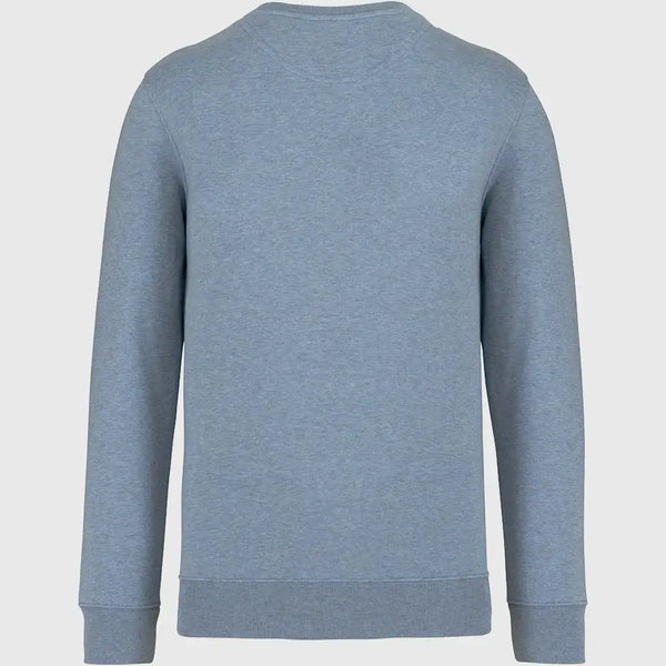 Organic Cotton Unisex Cool Blue Heather Stamp Sweatshirt