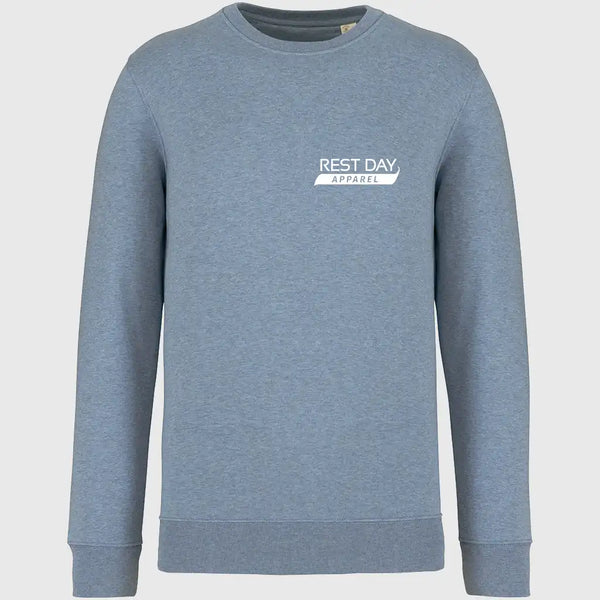 Organic Cotton Unisex Cool Blue Heather Mountain Trails Sweatshirt