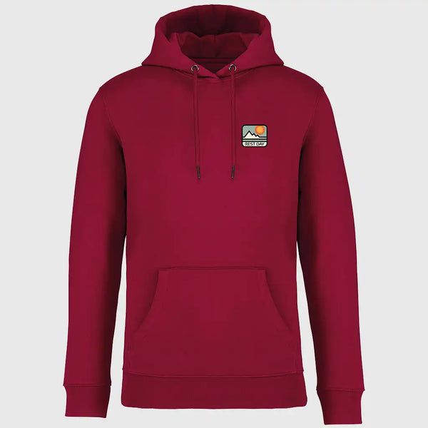 Organic Cotton Unisex Hibiscus Red Chase The Hills Hoody