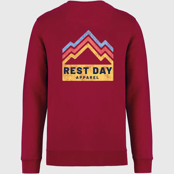 Organic Cotton Unisex Hibiscus Red Mountain Trails Sweatshirt