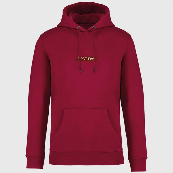 Organic Cotton Unisex Hibiscus Red Stamp Hoody