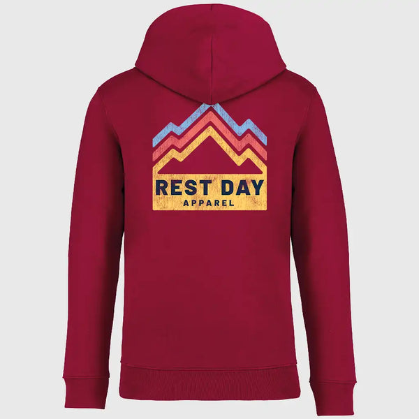 Organic Cotton Unisex Hibiscus Red Mountain Trails Hoody