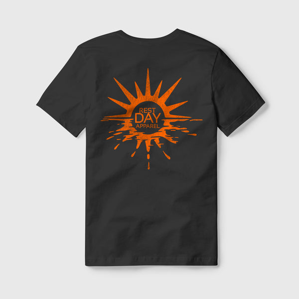 Organic Cotton Unisex Black Melting Sun T-Shirt