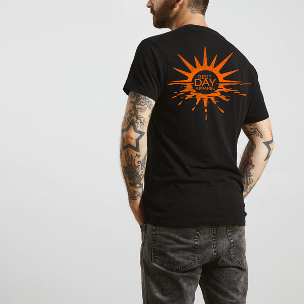 Organic Cotton Unisex Black Melting Sun T-Shirt