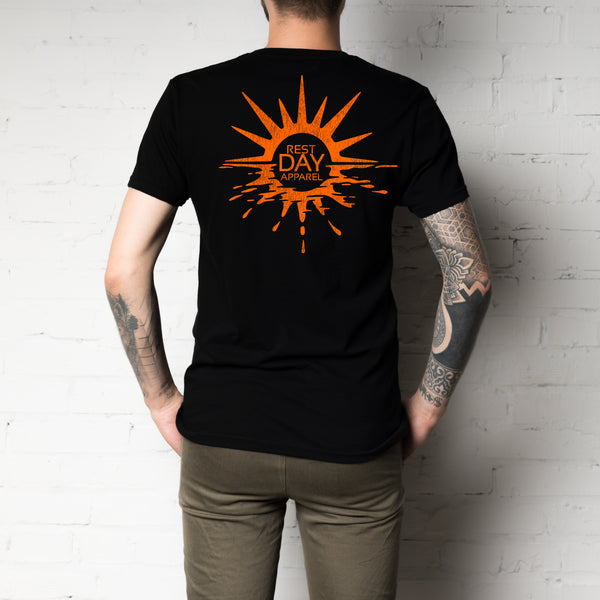 Organic Cotton Unisex Black Melting Sun T-Shirt