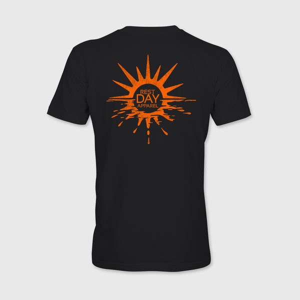 Organic Cotton Unisex Black Melting Sun T-Shirt