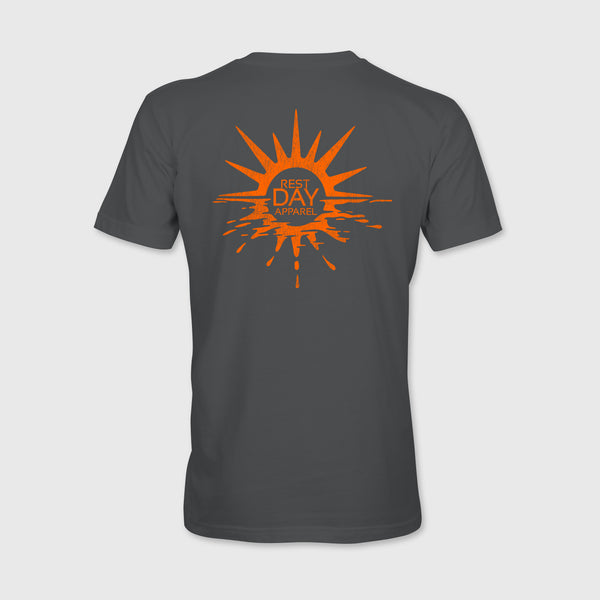 Organic Cotton Unisex Iron Grey Melting Sun T-Shirt