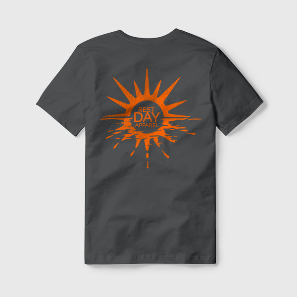 Organic Cotton Unisex Iron Grey Melting Sun T-Shirt