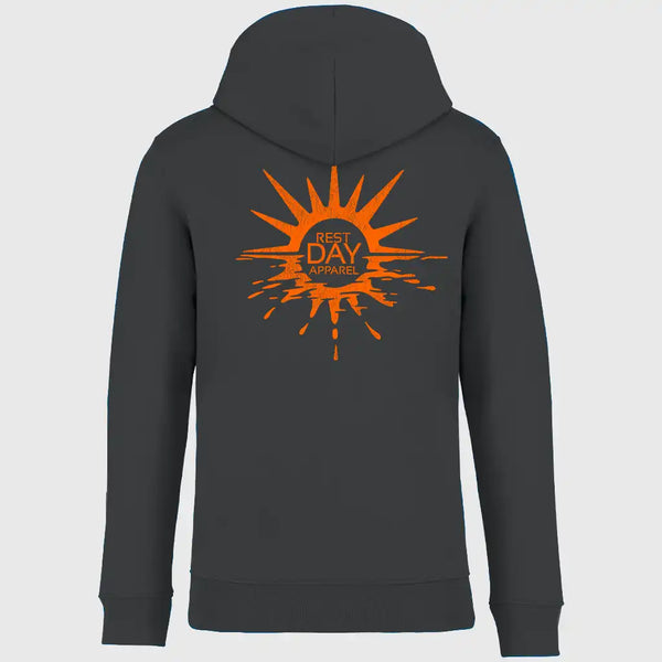 Organic Cotton Unisex Iron Grey Melting Sun Hoody