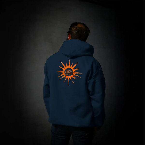 Organic Cotton Unisex Peacock Blue Melting Sun Hoody